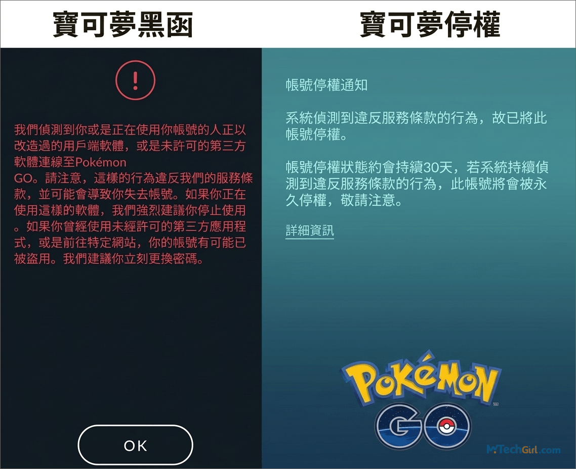 PoGoskill 飛人被封鎖提醒介面