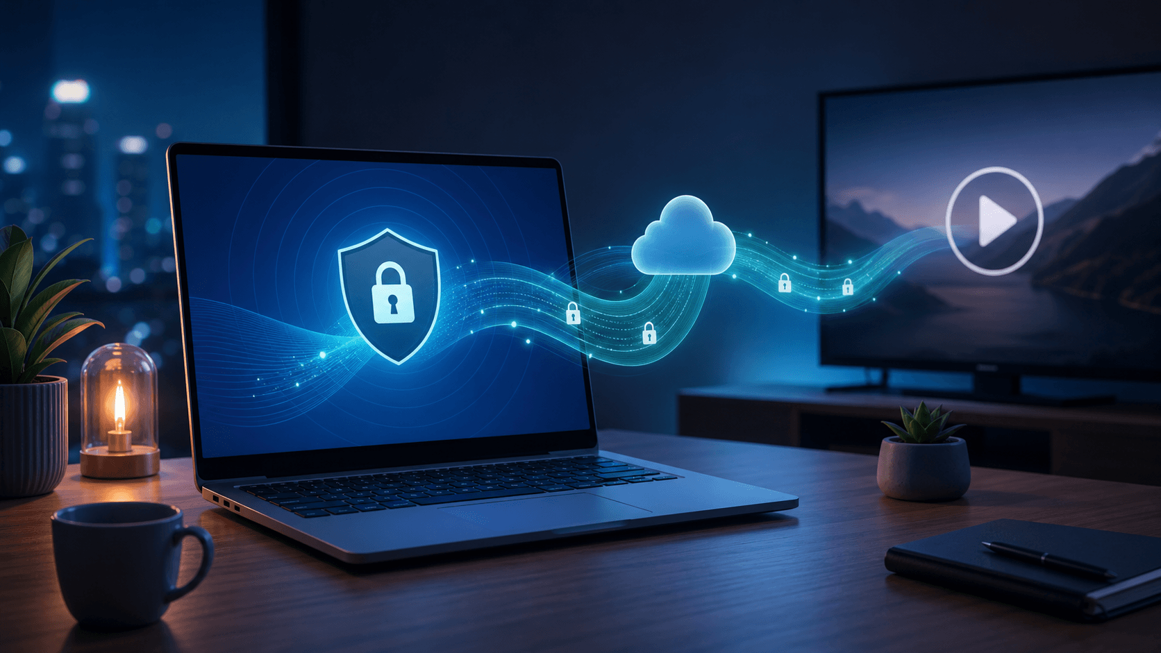 Windows 筆電透過加密網路連線觀看串流影片的 Surfshark Netflix