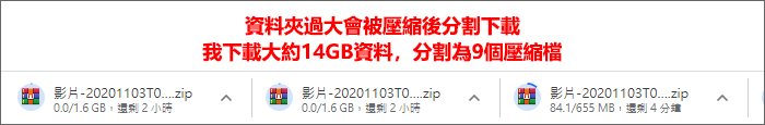 分割的壓縮檔案