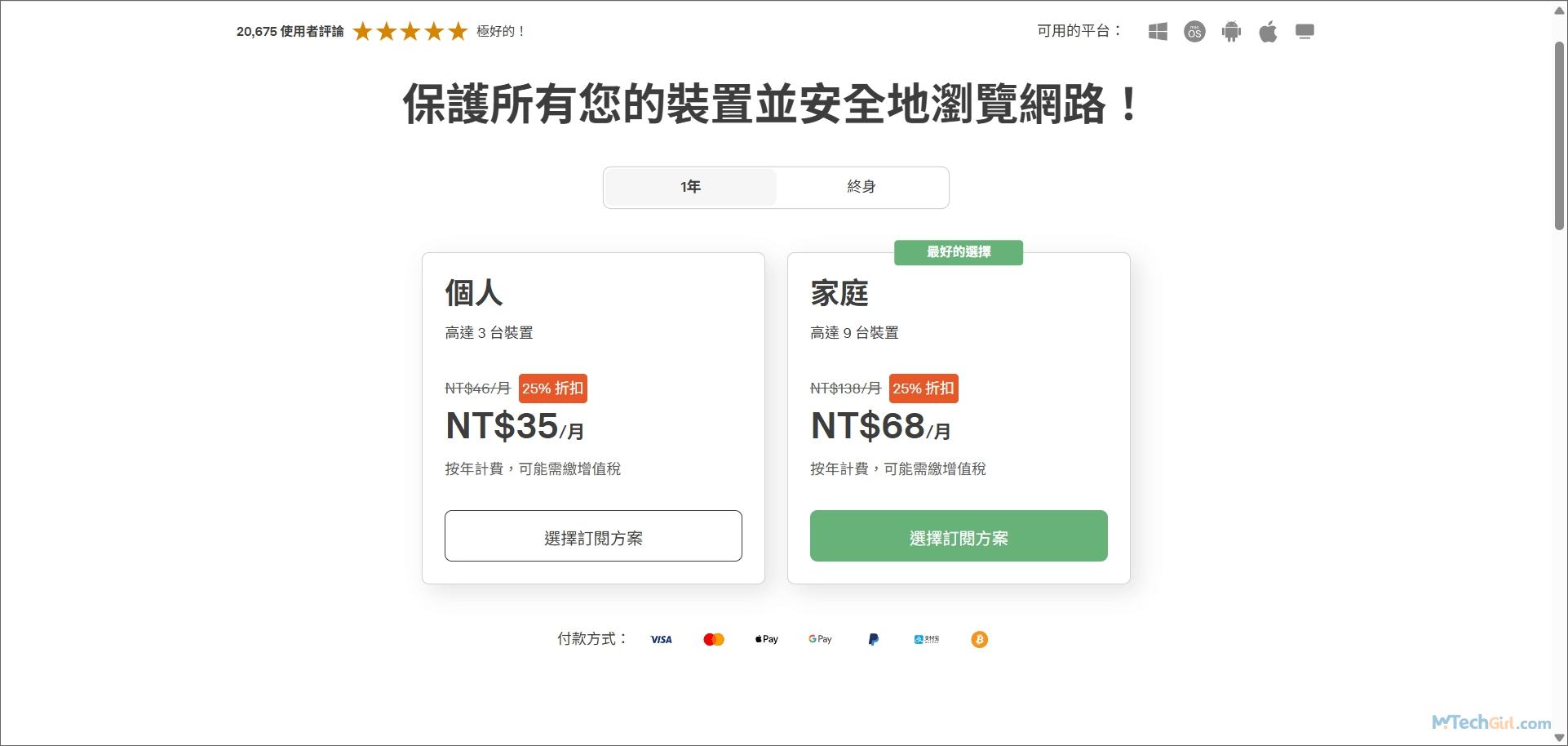 AdGuard訂閱計劃