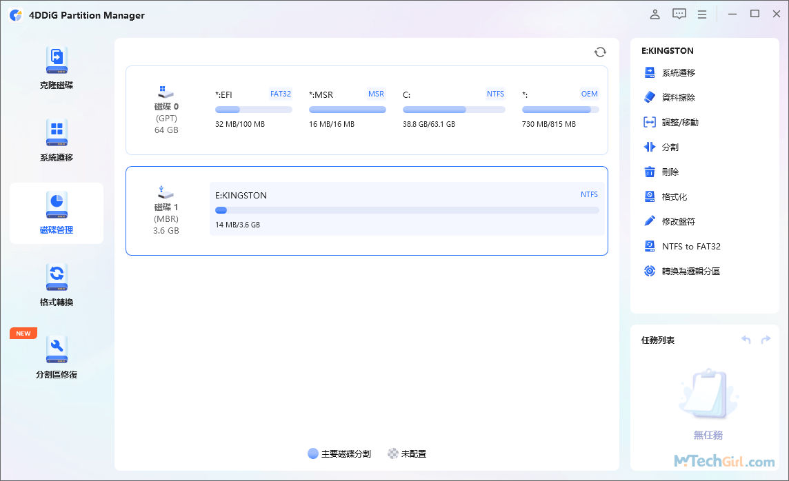 4DDiG Partition Manager方案