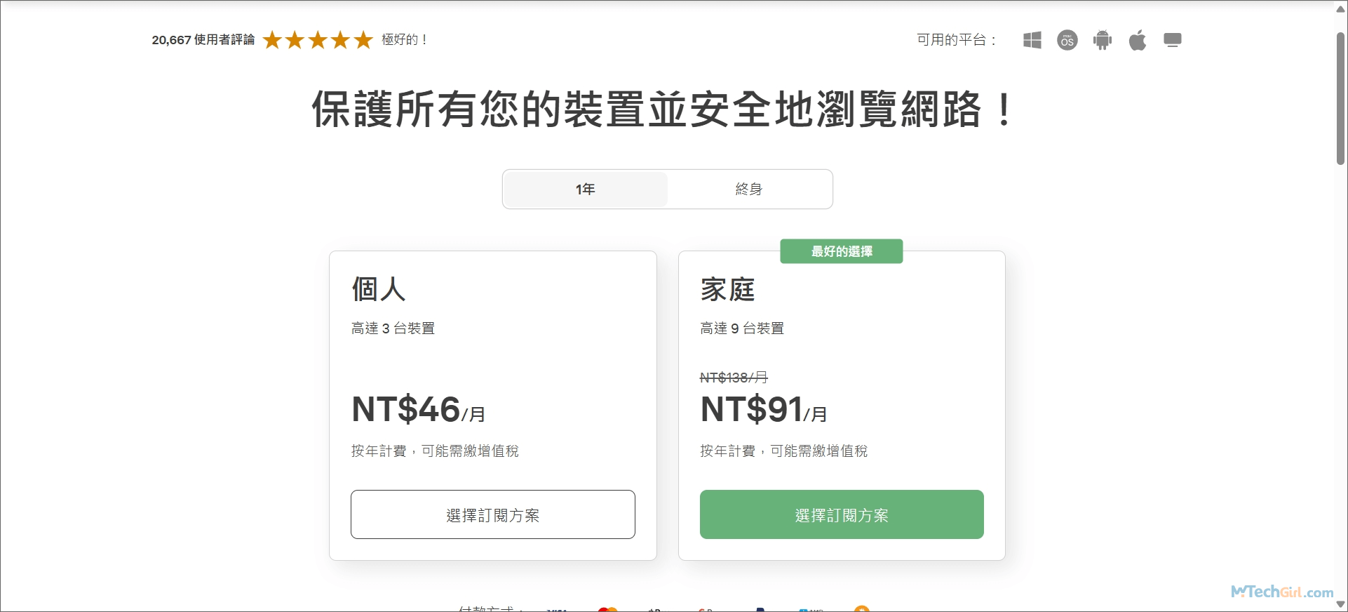 AdGuard年度訂閱方案
