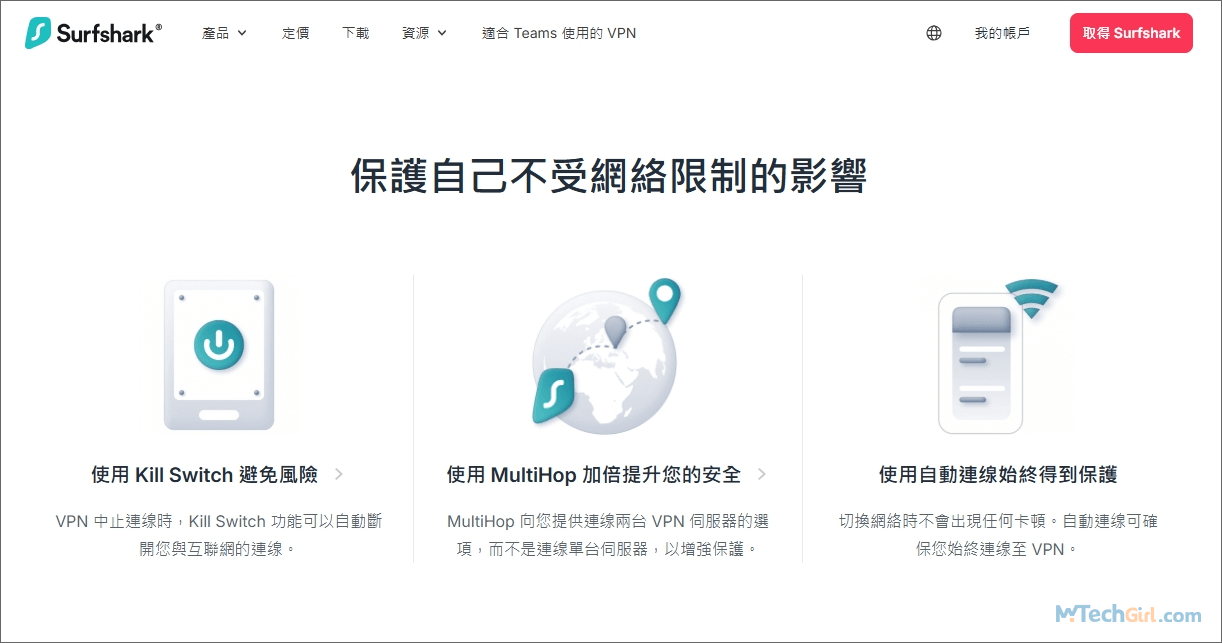 Surfshark 不受網路限制