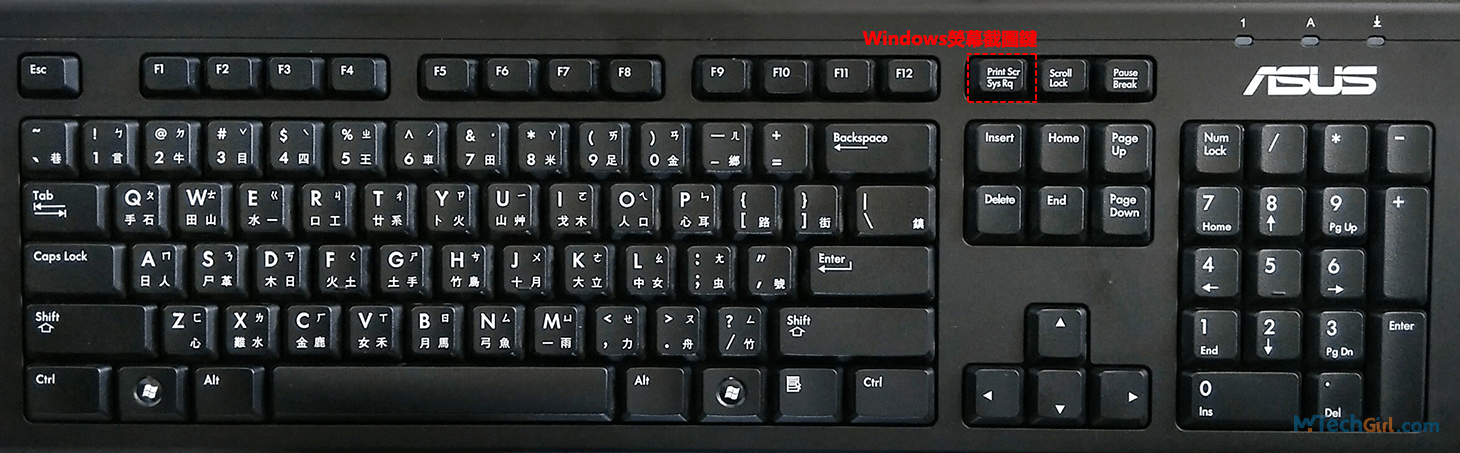 Windows實物鍵盤PrtSc SysRq鍵